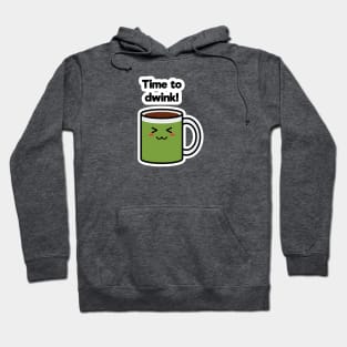 Time to Drink | Coffee | Charging | High Battery | Cute Kawaii | Gray Hoodie